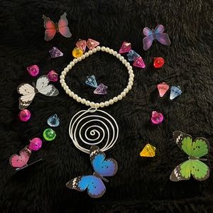 Faux Pearl Hand Design Boho Unique Rare Vintage One of Kind Necklace